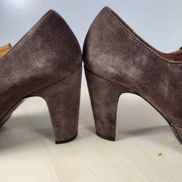 Chie Mihara Taupe Suede Mary Jane Heels Women's Size 37 - Picture 14 of 16